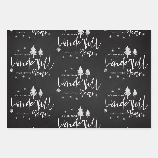 Niedlich lassen es schneeschwarz fröhliches Weihna Geschenkpapier Set (Vorderseite 3)