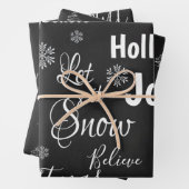 Niedlich lassen es schneeschwarz fröhliches Weihna Geschenkpapier Set (Beispiel)