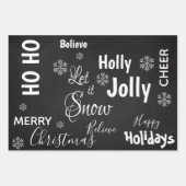 Niedlich lassen es schneeschwarz fröhliches Weihna Geschenkpapier Set (Vorderseite)