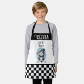 Niedlich lassen sie Schneemann schneien und karier Schürze (Getragen)