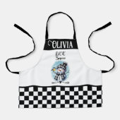 Niedlich lassen sie Schneemann schneien und karier Schürze (Vorderseite)