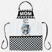 Niedlich lassen sie Schneemann schneien und karier Schürze (Vorderseite)