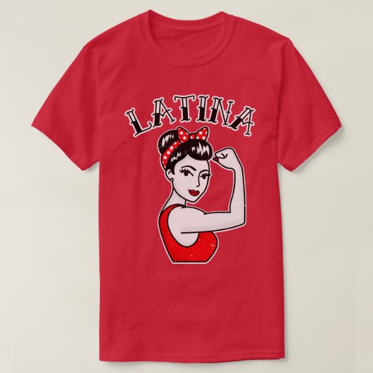 Niedlich Latina Rosie, Riveter Tattoo T-Shirt (Design vorne)