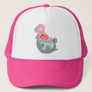 Niedlich-Laughing-Cartoon Hippo Hat Truckerkappe