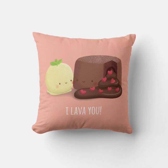 Niedlich lava Sie Food Puns Couple Throw Kissen (Vorderseite)
