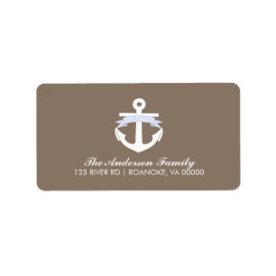 Niedlich Lavendel Anchor & Ribbon Nautical Baby Du Adressaufkleber