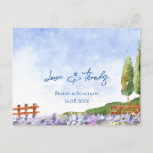 Niedlich Lavender Fields Landscape Wedding Vielen Postkarte (Vorderseite)