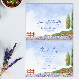 Niedlich Lavender Fields Landscape Wedding Vielen  Postkarte