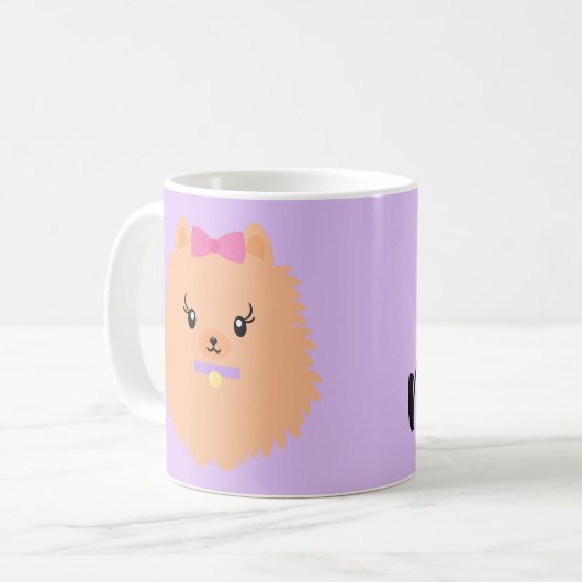 Niedlich Lavender Fluffy Dog Momma Kaffeetasse (Vorderseite Links)