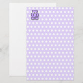 Niedlich Lavender Hippo Briefpapier (Vorne/Hinten)