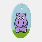 Niedlich Lavender Hippo Keramik Ornament (Rechts)