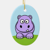 Niedlich Lavender Hippo Keramik Ornament (Hinten)