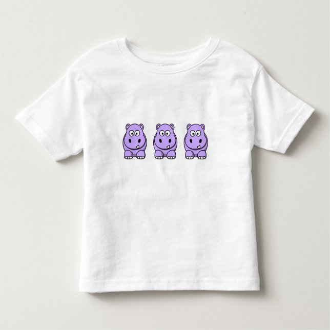 Niedlich Lavender Hippo Kleinkind T-shirt (Vorderseite)