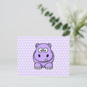 Niedlich Lavender Hippo Postkarte (Stehend Vorderseite)