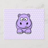 Niedlich Lavender Hippo Postkarte (Vorderseite)