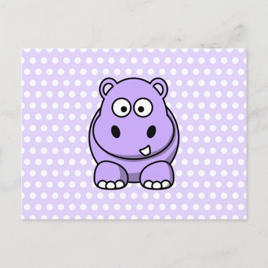 Niedlich Lavender Hippo Postkarte (Vorderseite)