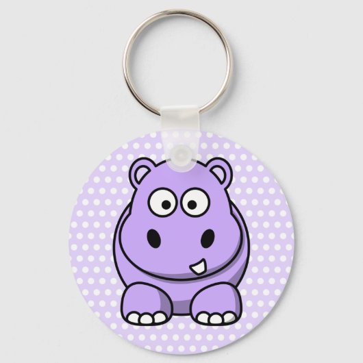 Niedlich Lavender Hippo Schlüsselanhänger (Vorderseite)