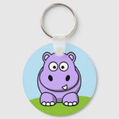 Niedlich Lavender Hippo Schlüsselanhänger (Vorderseite)