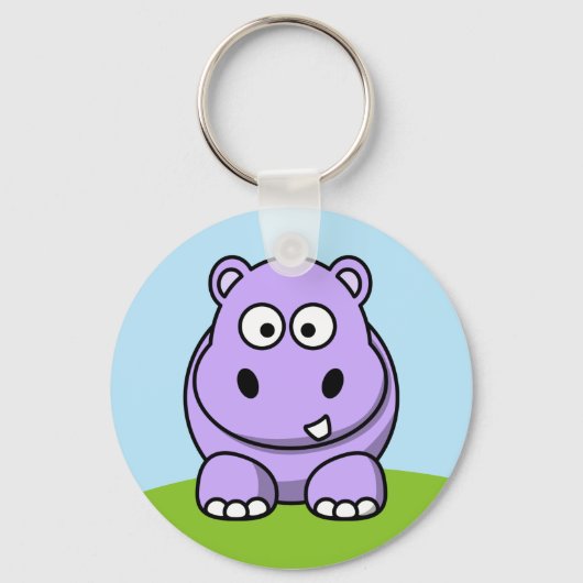 Niedlich Lavender Hippo Schlüsselanhänger (Vorderseite)