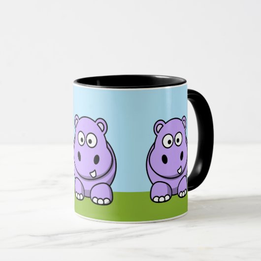 Niedlich Lavender Hippo Tasse (VorderseiteRechts)