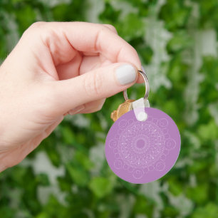 Niedlich Lavender Lila Mandala v2 Schlüsselanhänge Schlüsselanhänger