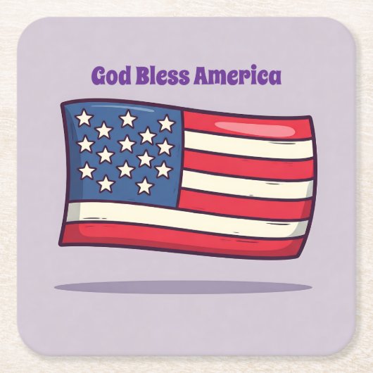 Niedlich Lavender U.S. Flag Untersetzer Set (Vorderseite)