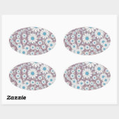 Niedlich Lavender White Blue Fantasy Daisies Ovaler Aufkleber (Blatt)