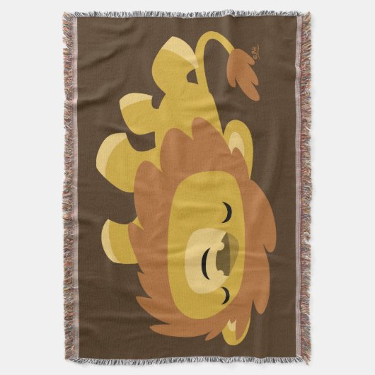 Niedlich Lazy Cartoon Lion Decke (Vorderseite Vertikal)