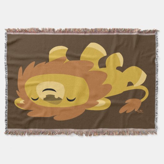 Niedlich Lazy Cartoon Lion Decke (Vorderseite)