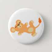 Niedlich Lazy Cartoon Lioness Button (Vorderseite)