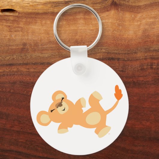 Niedlich Lazy Cartoon Lioness Schlüsselanhänger (Vorderseite)