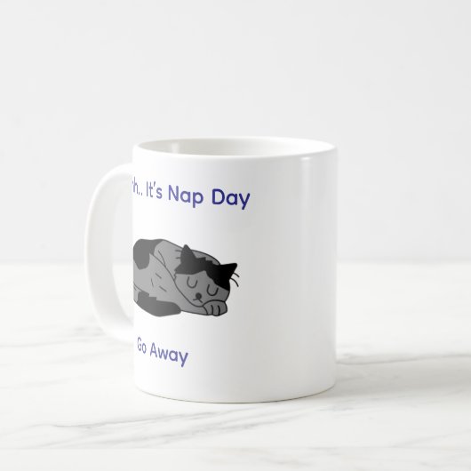 "Niedlich Lazy Cat Coffee Tasse - Nickerchen Day V (Vorderseite Links)