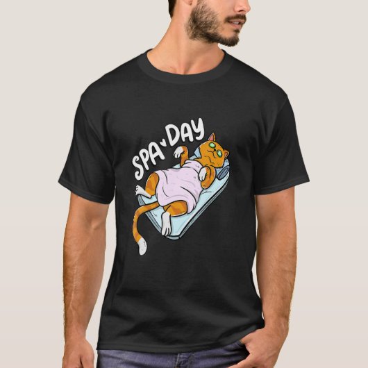 Niedlich Lazy Cat Wellness-Center Day Wellness Kat T-Shirt (Vorderseite)