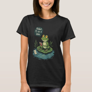 Niedlich Lazy Frog Voraustreten Joke Funny Chill M T-Shirt