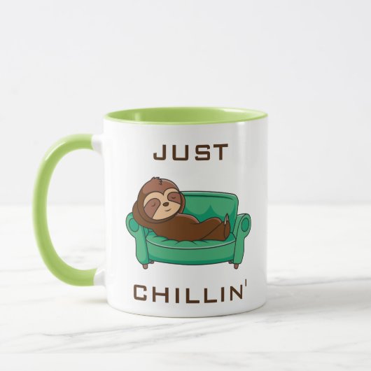 Niedlich Lazy Funny Just Chillin Tasse (Links)