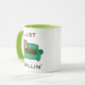Niedlich Lazy Funny Just Chillin Tasse (Vorderseite Links)