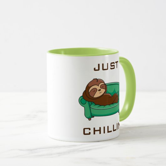 Niedlich Lazy Funny Just Chillin Tasse (VorderseiteRechts)
