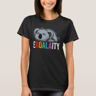 Niedlich Lazy Koala Rainbow Lgbtq Flag Gay Pride M T-Shirt