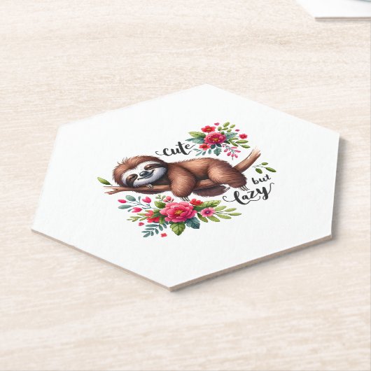 Niedlich Lazy Sloth Blume Untersetzer (angewinkelt)