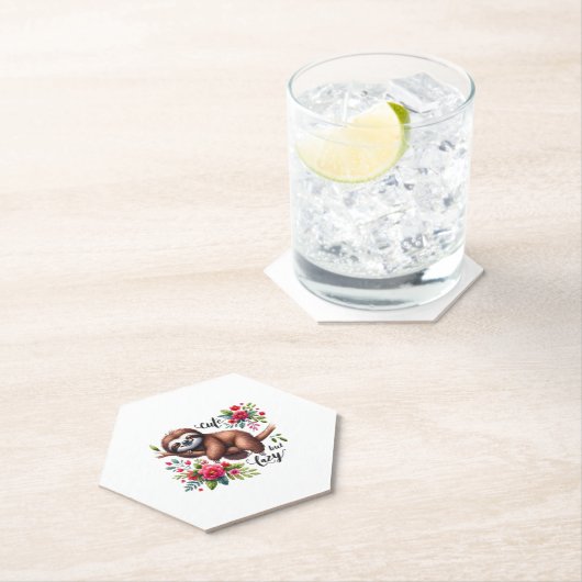 Niedlich Lazy Sloth Blume Untersetzer (Vor Ort)