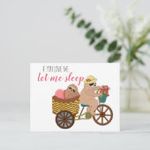 Niedlich Lazy Sloth Cartoon | Wenn du mir Liebe La Postkarte (Stehend Vorderseite)