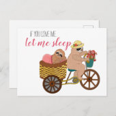 Niedlich Lazy Sloth Cartoon | Wenn du mir Liebe La Postkarte (Vorne/Hinten)