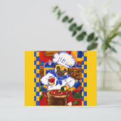 Niedlich Le Cafe Mops Koch Postkarte (Stehend Vorderseite)