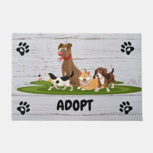 Niedlich lebende Hunde Fußmatte