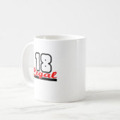 Niedlich, "legales 18" Entwurf Kaffeetasse (Vorderseite Links)