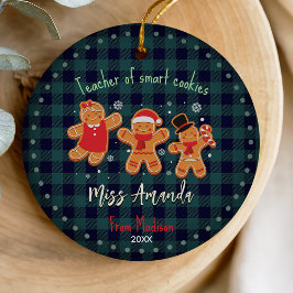 Niedlich Lehrer Weihnachtsgingerbrot Baffalo karie Keramik Ornament