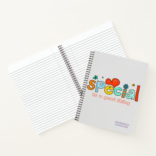 Niedlich leicht grau-farbig "Special is a good thi Notizblock (Innenseite)