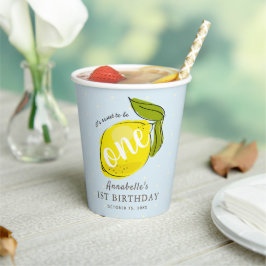 Niedlich Lemon 1. Geburtstag Blue Paper Cups Pappbecher