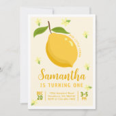 Niedlich Lemon Citrus 1. Geburtstag Einladung (Vorderseite)