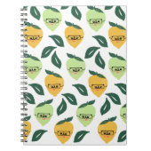 Niedlich Lemon Citrus Cartoon Greenery Gemustert Notizblock (Vorderseite)